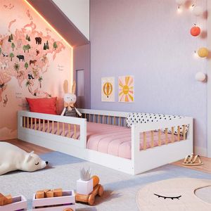 Cama Montessoriana Solteiro 84x195 Branco Jarne