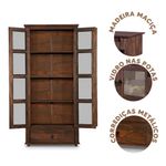 Cristaleira-Rustica-Madeira-Macica-2-Portas-Vidro-1-Gaveta-Imbuia-Classic-Shop-JM-03