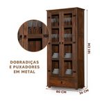 Cristaleira-Rustica-Madeira-Macica-2-Portas-Vidro-1-Gaveta-Imbuia-Classic-Shop-JM-04
