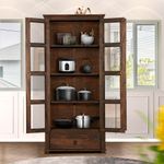 Cristaleira-Rustica-Madeira-Macica-2-Portas-Vidro-1-Gaveta-Imbuia-Classic-Shop-JM-10