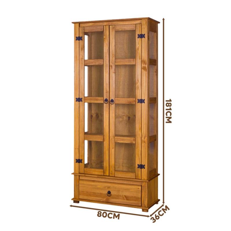 Cristaleira-Rustica-Madeira-Macica-2-Portas-Vidro-Lateral-Mel-D106VL-Denk-04