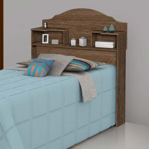 Cabeceira para Cama Box Solteiro 2 Nichos Evelyn Carmolar Mocaccino