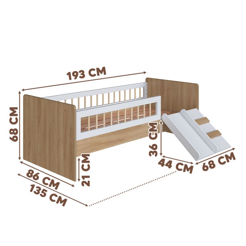 Cama-Infantil-Montessoriana-Solteiro-Aveiro-Oak-Branco-04