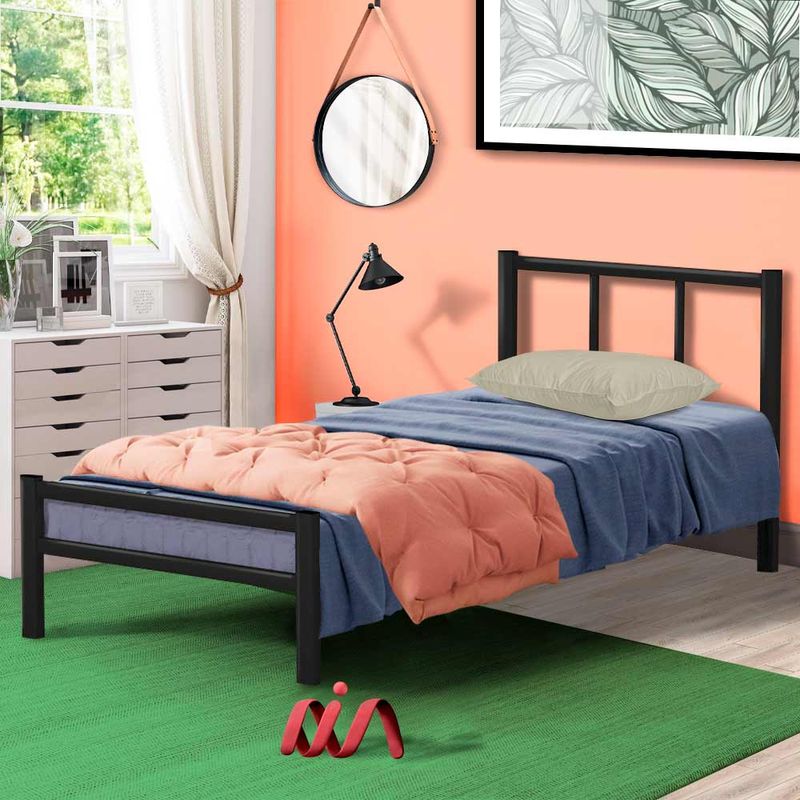 Cama-de-Ferro-Tubular-Solteiro-78-Resistente-Lais-Preto-01