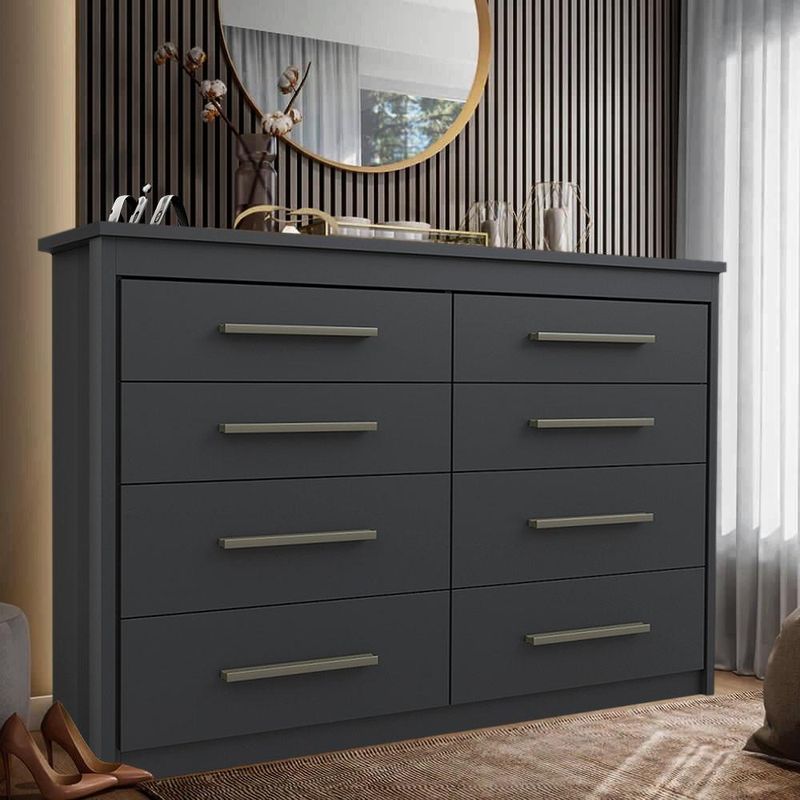 Comoda-Casal-Grande-8-Gavetas-Preto-Fosco-Gimel-Shop-Jm-01