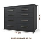 Comoda-Casal-Grande-8-Gavetas-Preto-Fosco-Gimel-Shop-Jm-02