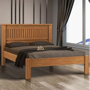 Cama De Casal Com Cabeceira 100% MDF Nature Mônaco Fênix