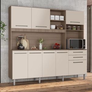 Armário De Cozinha Compacta Completa Com Pés Reguláveis Montana Arenas Emery JM Móveis