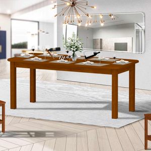 Mesa de Jantar 8 Lugares Madeira Maciça 200cm Mel Safira Nemargi