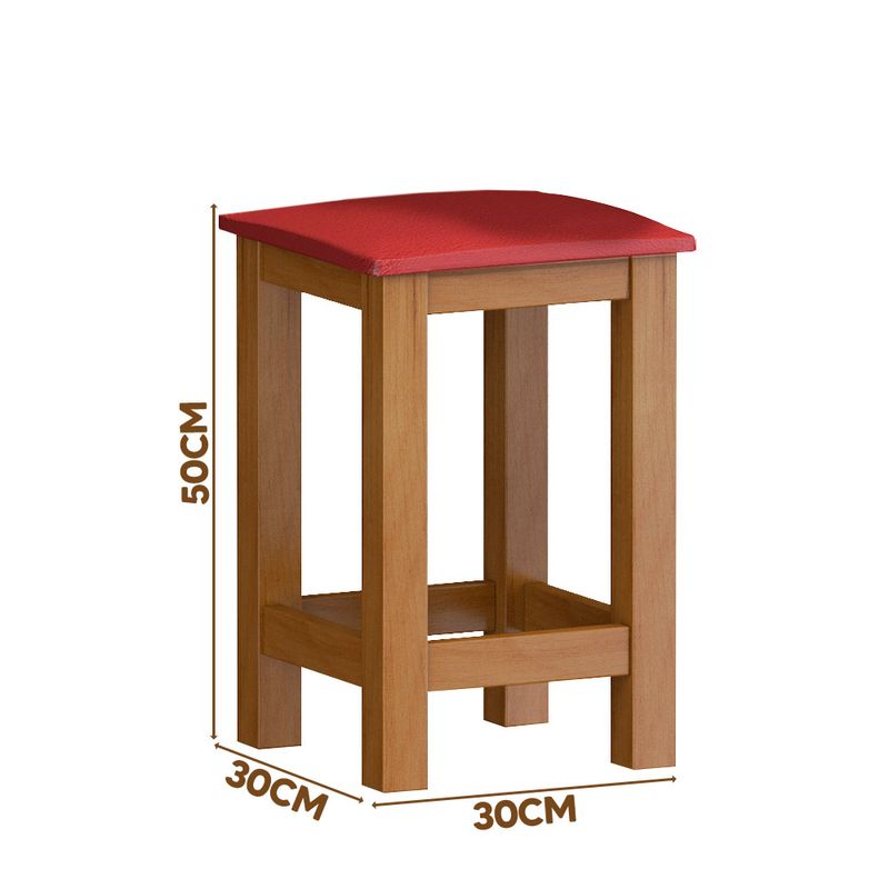 Banquinho-De-Madeira-Macica-Baixo-Mel-Assento-Estofado-Material-Sintetico-Vermelho-Nemargi-04