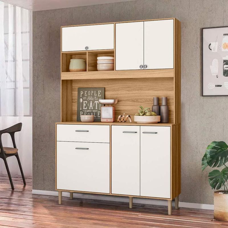 Armario-Para-Cozinha-Pequena-6-Portas-1-Gaveta-120-cm-Freijo-Off-White-Cristal-Erva-Doce-Nicioli-01