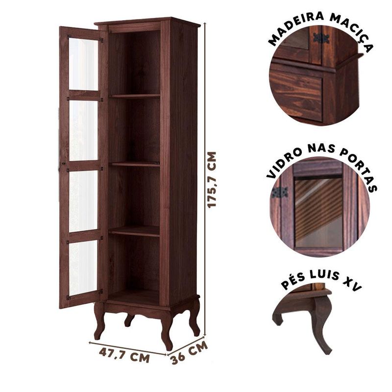 Conjunto-Rustico-Balcao-Com-2-Torres-Cristaleiras-Luis-XV-Madeira-Macica-Marrom-Shop-JM-02
