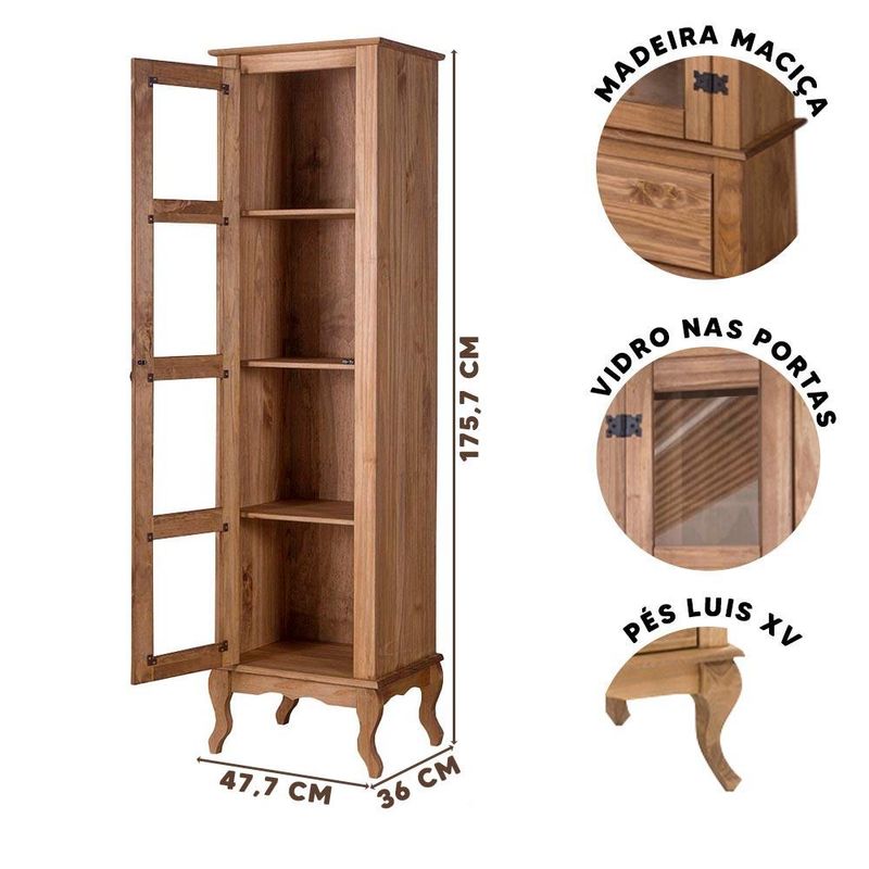 Conjunto-Rustico-Balcao-Com-2-Torres-Cristaleiras-Luis-XV-Madeira-Macica-Mel-Shop-JM-02