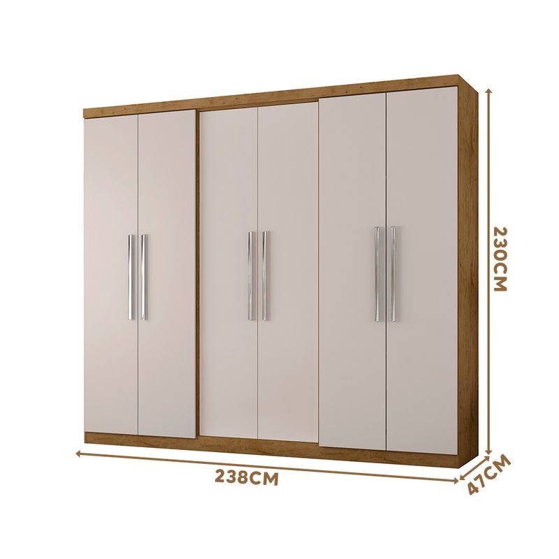 Guarda-Roupa-6-Portas-Casal-4-Gavetas-Freijo-Baunilha-600096-Araplac-04