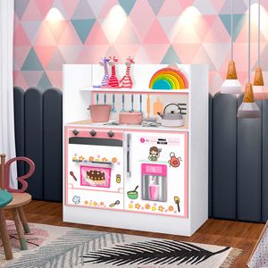 Cozinha Infantil MDF Rosa Bebê Magia Gabrielli Móveis