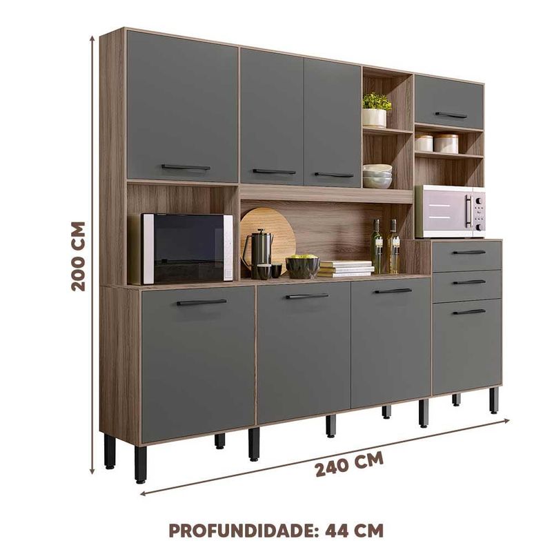 Cozinha-Grande-Espaco-Para-Forno-E-Microondas-Carvalho-Nature-Cinza-Hortela-Nicioli-04