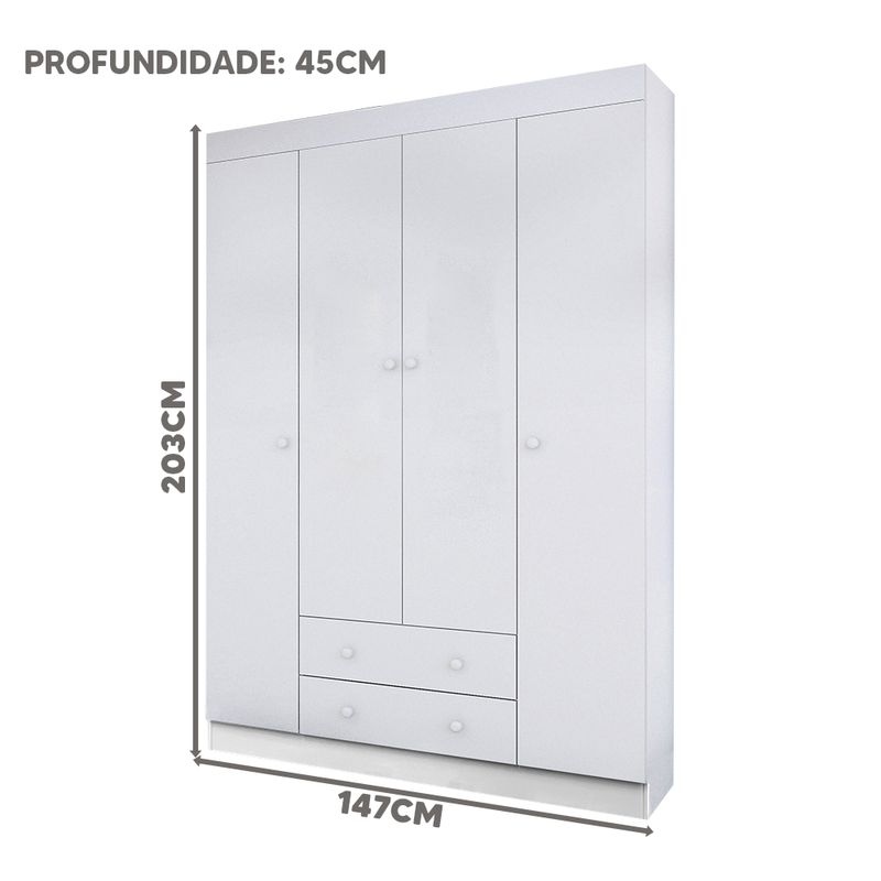 Guarda-Roupa-Infantil-4-Portas-2-Gavetas-Branco-Helene-Phoenix-Baby-04