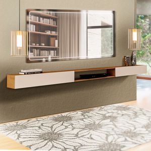 Aparador Suspenso 2 Portas Nature Off White 2.2 Valerius Shop JM
