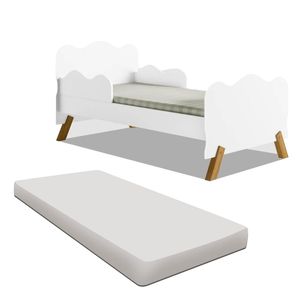 Cama Infantil Nuvem Com Colchão Pés Madeira Maciça Shop JM