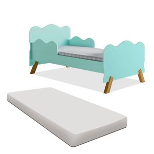 Cama Infantil Nuvem Com Colchão Pés Madeira Maciça Shop JM