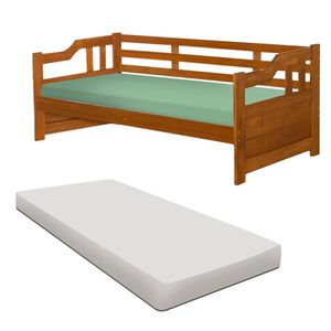 Sofá Cama Madeira Maciça Com Colchão Solteiro Shop JM