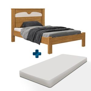 Cama Com Colchão Solteiro Cabeceira Flex Cinamomo Off White Flex Amsterdã Fênix