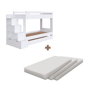 Treliche Com 3 Colchões Solteiro Juvenil Branco Shop JM