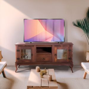 Rack Pequena TV Até 50 Polegadas Madeira Maciça D200 Shop JM