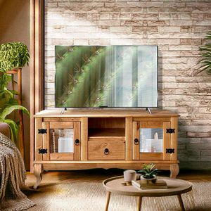 Rack Pequena TV Até 50 Polegadas Madeira Maciça D200 Shop JM