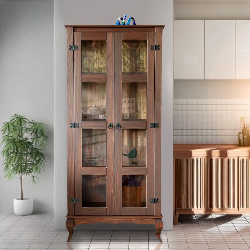 Cristaleira-Rustica-Madeira-Macica-2-Portas-Vidro-Lateral-Imbuia-D113VL-Denk-09