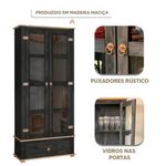 Cristaleira-Rustica-Madeira-Macica-2-Portas-Vidro-Preto-Garapa-D106-Denk-03