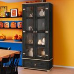 Cristaleira-Rustica-Madeira-Macica-2-Portas-Vidro-Preto-Garapa-D106-Denk-07