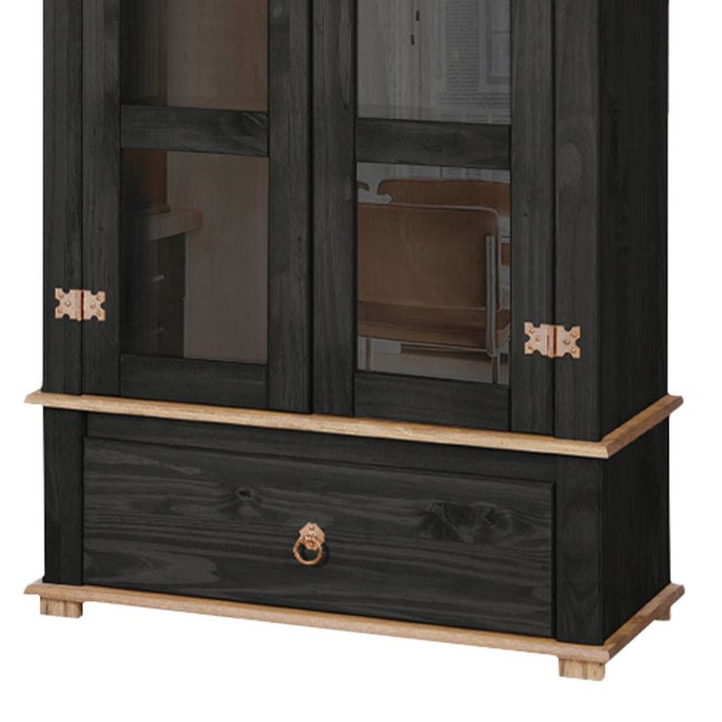 Cristaleira-Rustica-Madeira-Macica-2-Portas-Vidro-Preto-Garapa-D106-Denk-08