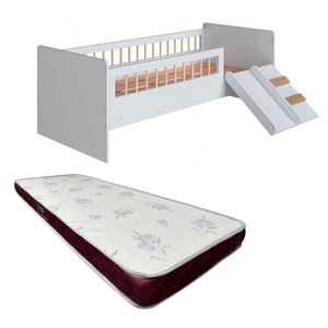 Cama Solteiro Com Colchão Castor Escorregador E Escadinha Infantil Shop JM
