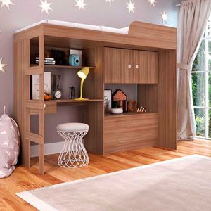 Cama Escrivaninha Com Colchão Castor Solteiro Montana Shop JM