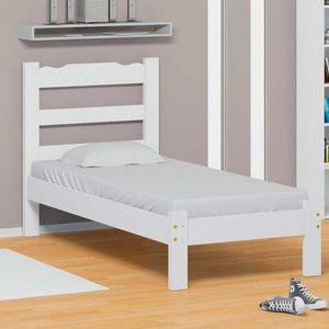 Cama Solteiro Com Colchão Castor 100% Madeira Maciça Shop JM
