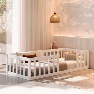 Cama Solteiro Com Colchão Castor Montessoriana Madeira Maciça Shop JM